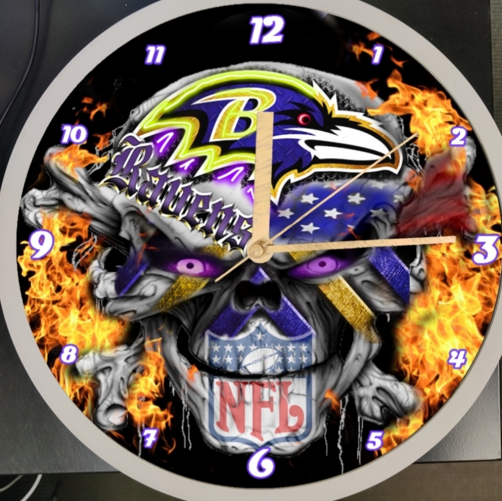 Baltimore Ravens clock - Picture 4 of 5